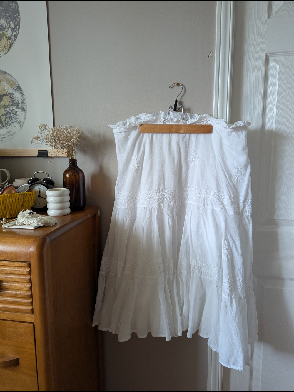 Midi Tiered Cotton Skirt
